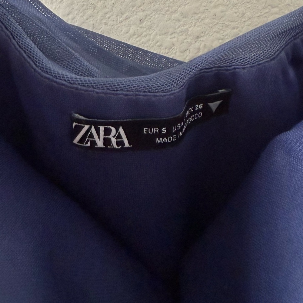 Zara Strapless Tulle Tie-Dye Print Dress - Picture 6 of 12